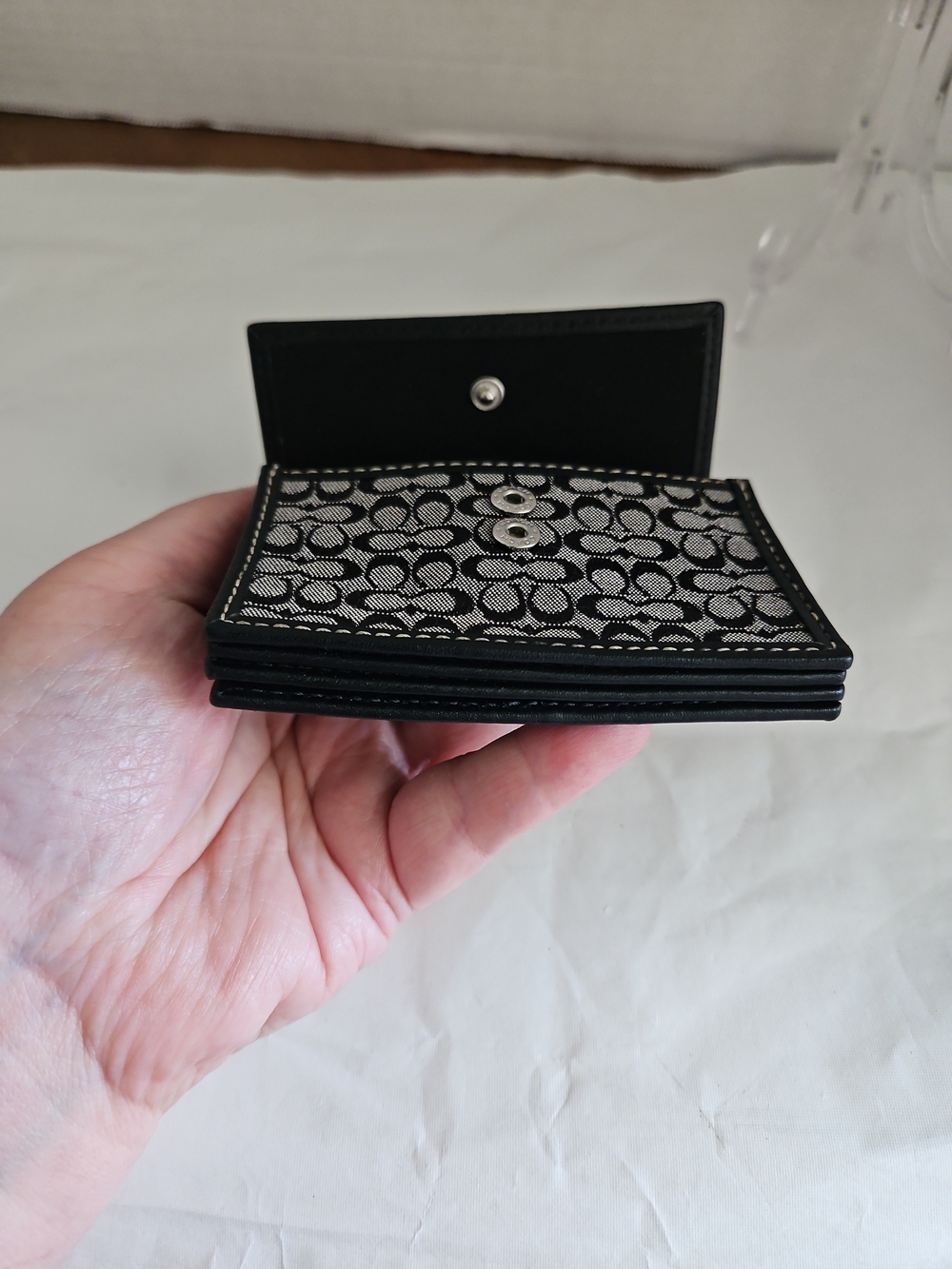 Coach Black Signature Card Case - Picture 3 of 6